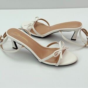 Anne Michelle White Strappy Heels Size 7M NWOT